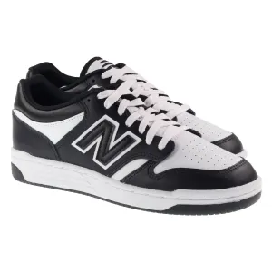New Balance Trainers Junior 480 Low Leather White Black