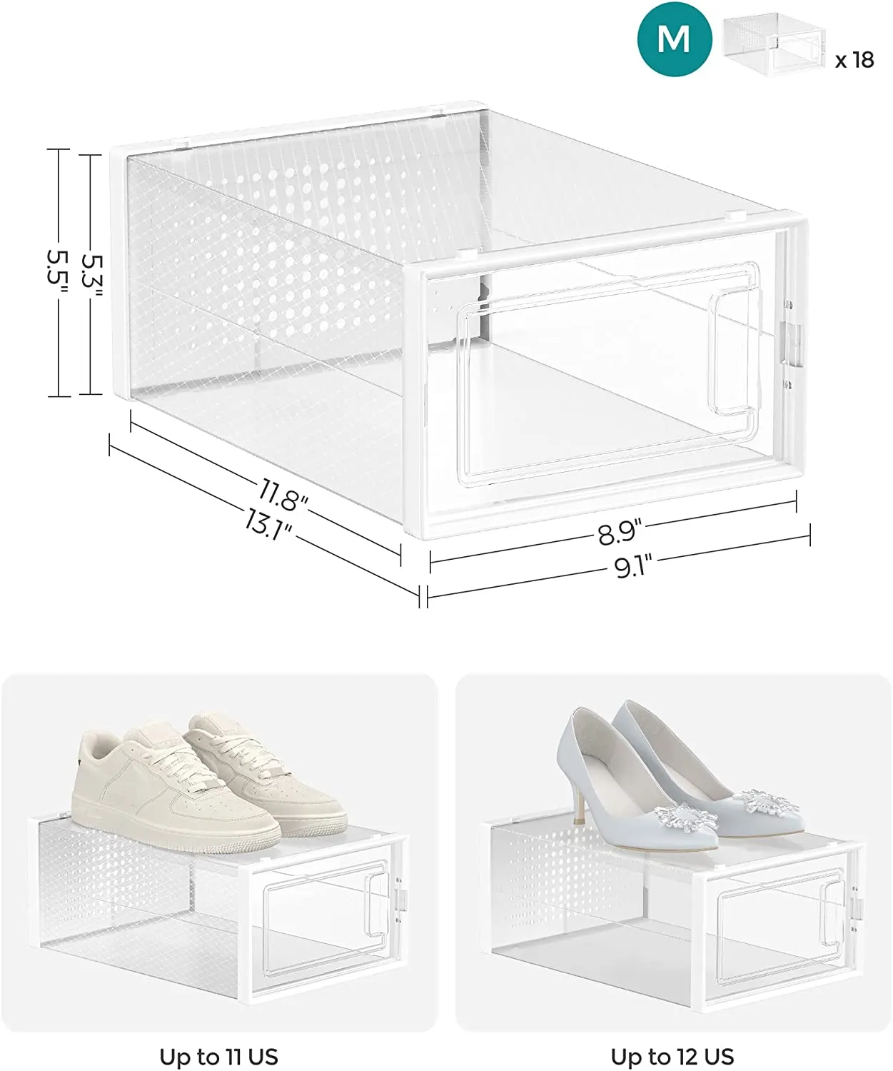 New Set of 6 Transparent Shoe Storage Organizers, Stackable and Foldable by Songmics! Also great for organizing other items, not just for shoes!! Retails $125 