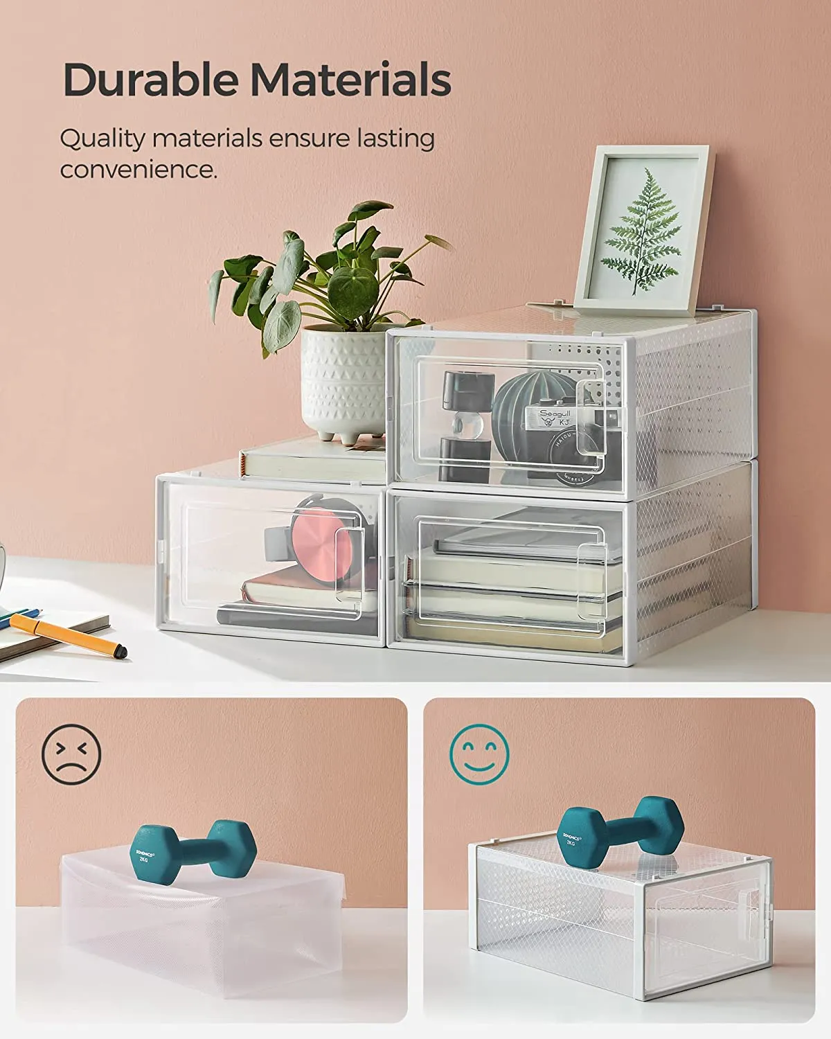 New Set of 6 Transparent Shoe Storage Organizers, Stackable and Foldable by Songmics! Also great for organizing other items, not just for shoes!! Retails $125 