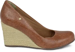 Nocciola Pump Raffia Wedge Heel - Cravo e Canela
