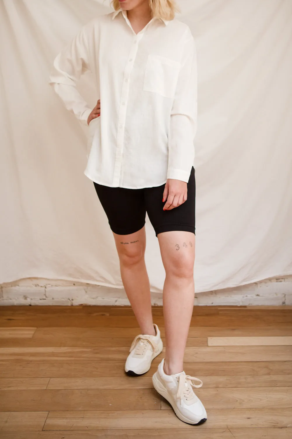 Noci Black | Seamless Ribbed Biker Shorts