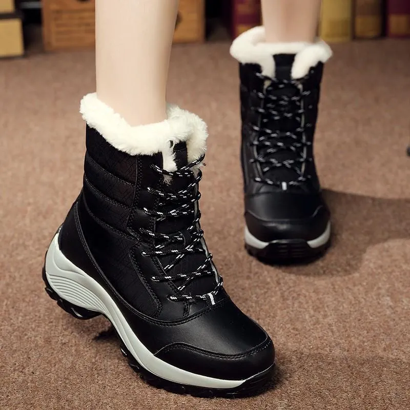 Non-slip waterproof winter ankle snow boots
