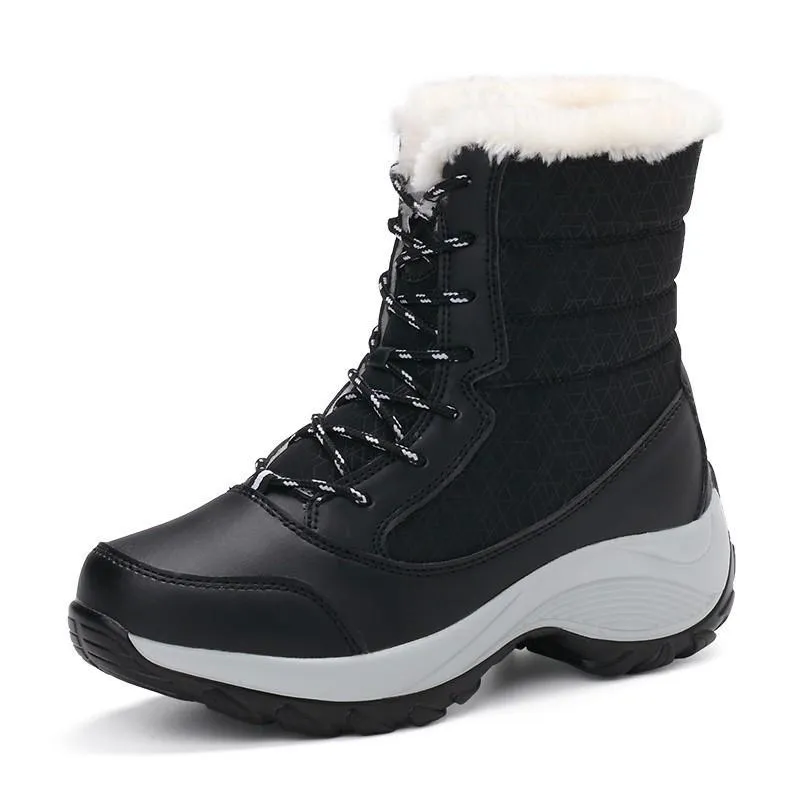 Non-slip waterproof winter ankle snow boots