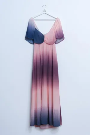 Ombre Sweetheart Maxi Dress In Beige