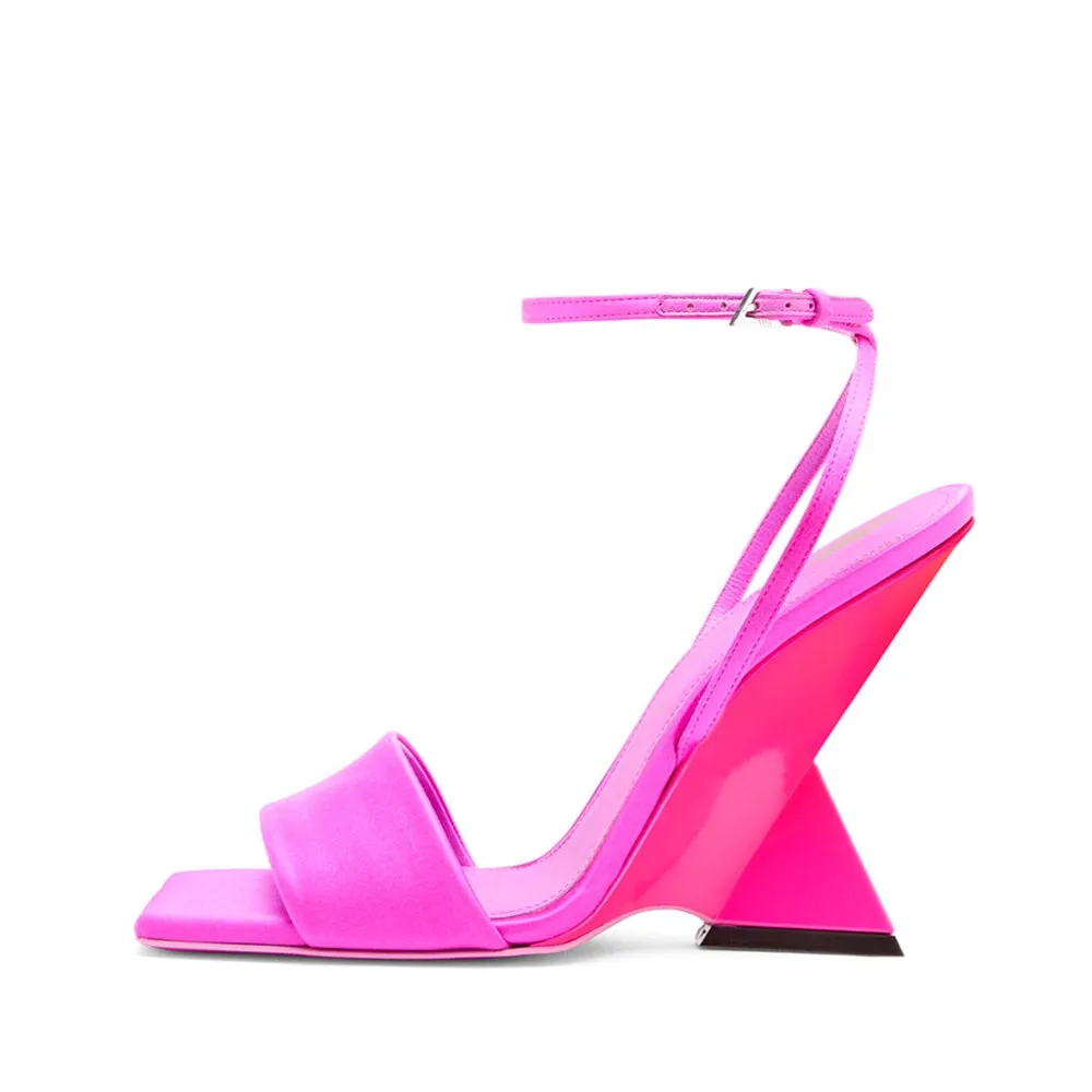 Open Square Toe Irregular Wedges