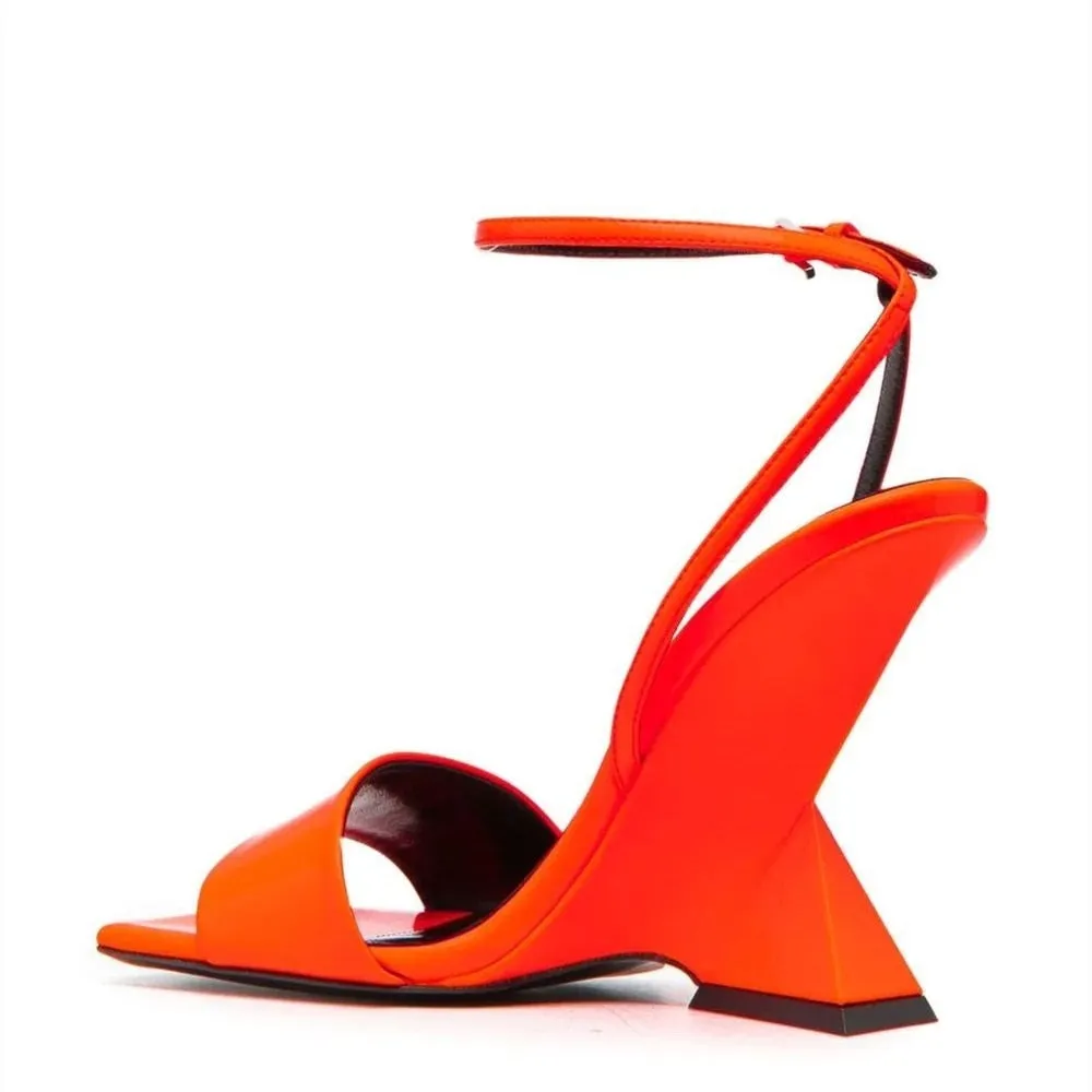 Open Square Toe Irregular Wedges