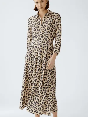 Oui Women's Leopard Print Shirt Dress 92524 Col 0749