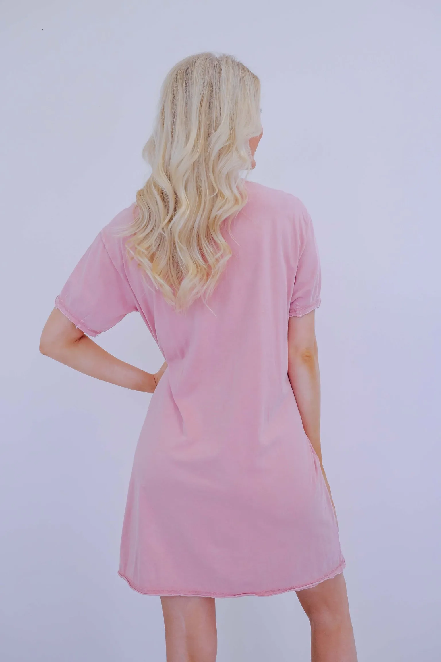 Peace Floral Patch T-Shirt Dress -2 Colors