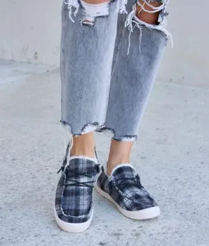 Plaid Plush Sneakers