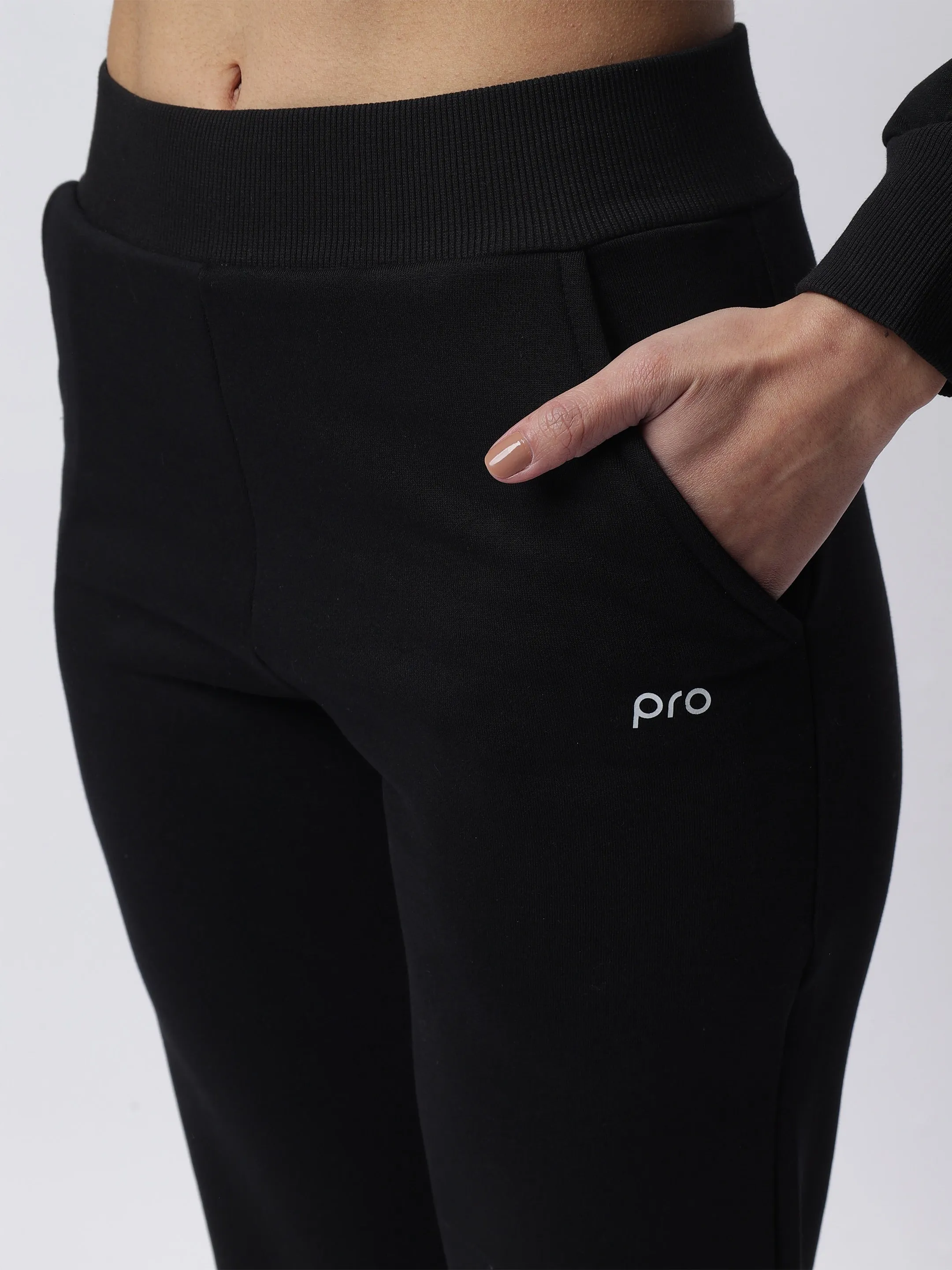 Pro Fleece: Black Co-ord with Back Print