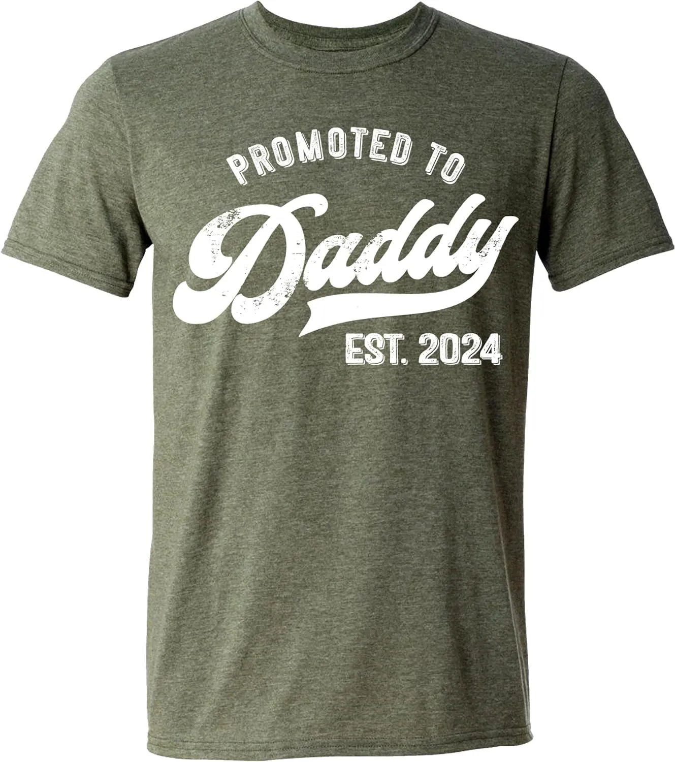 Promoted to Daddy 2024 T-Shirt Funny Humor New Dad Baby First Time