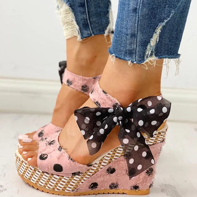 "Lola" Polka Dot Wedges