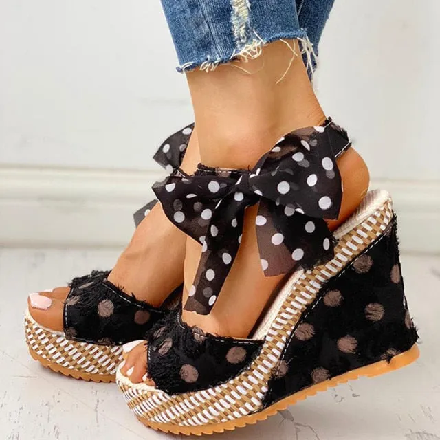 "Lola" Polka Dot Wedges