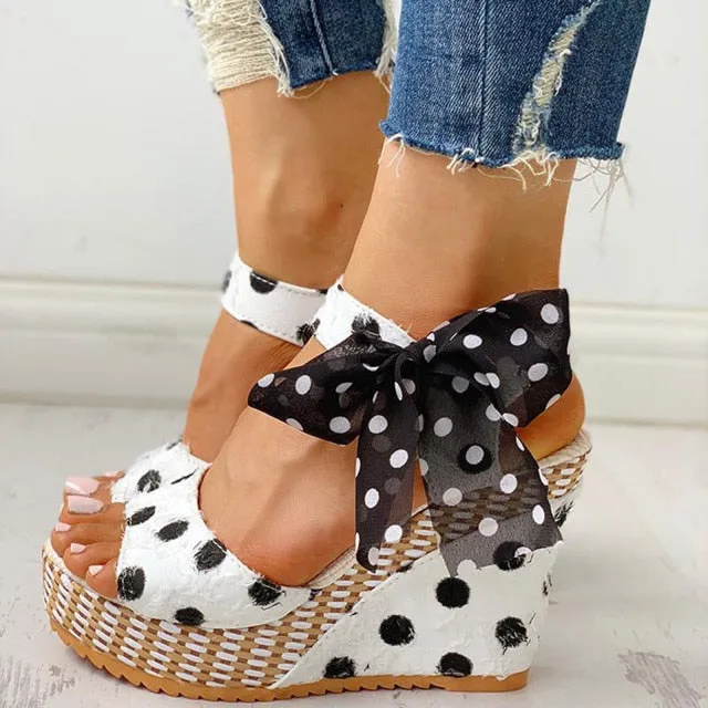 "Lola" Polka Dot Wedges