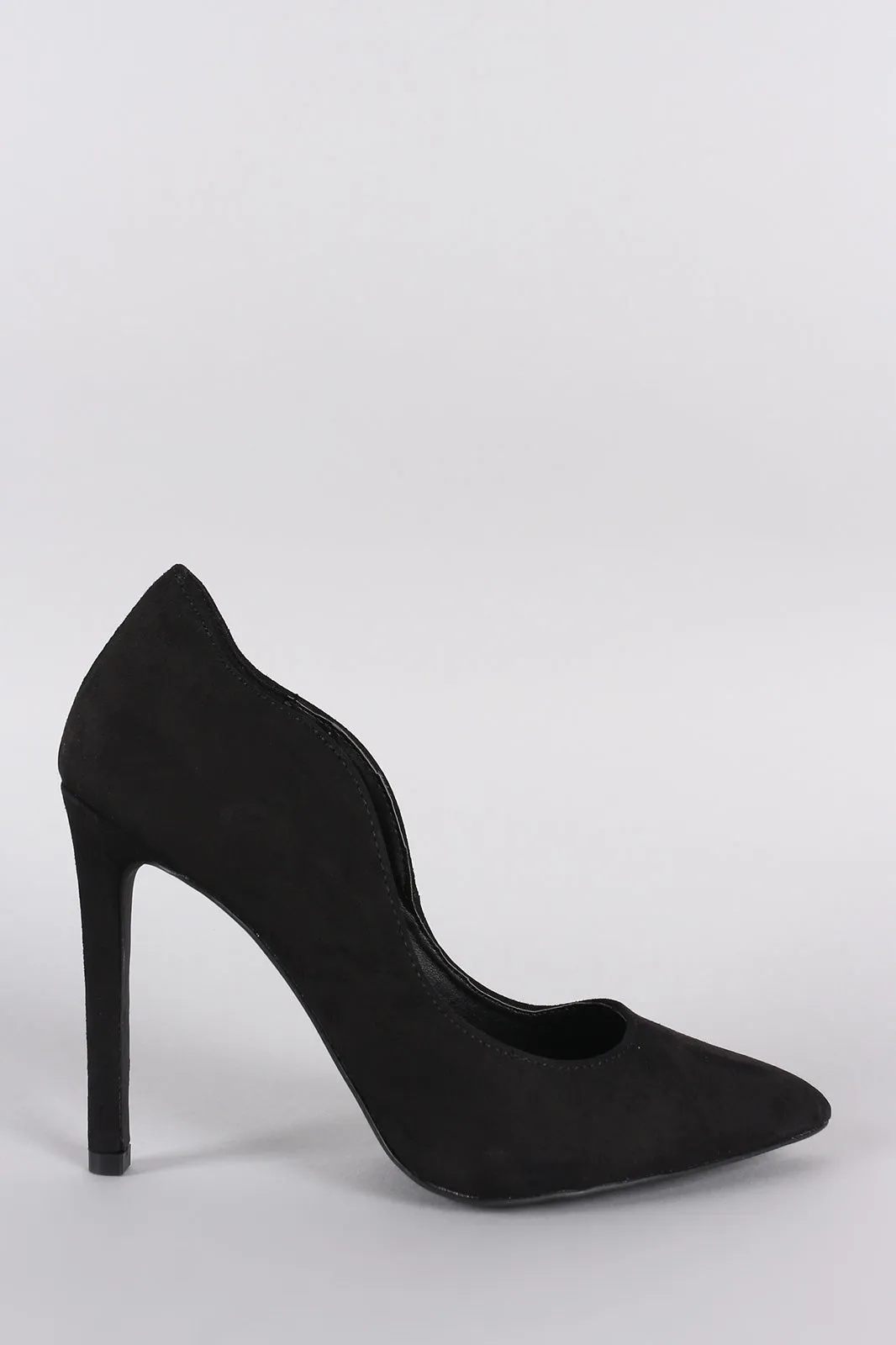 Qupid Suede Wavy Edge Stiletto Pump