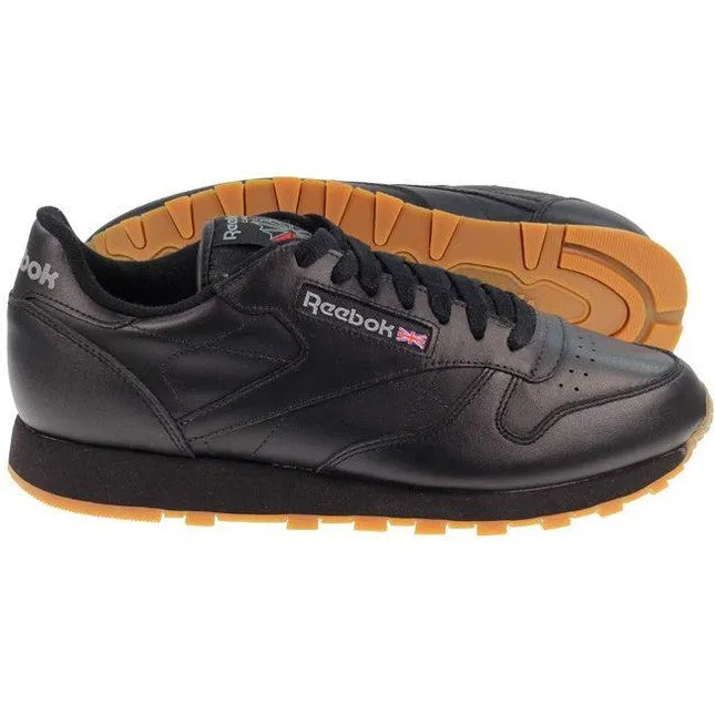 Reebok Trainers Mens Classic Leather Black Gum