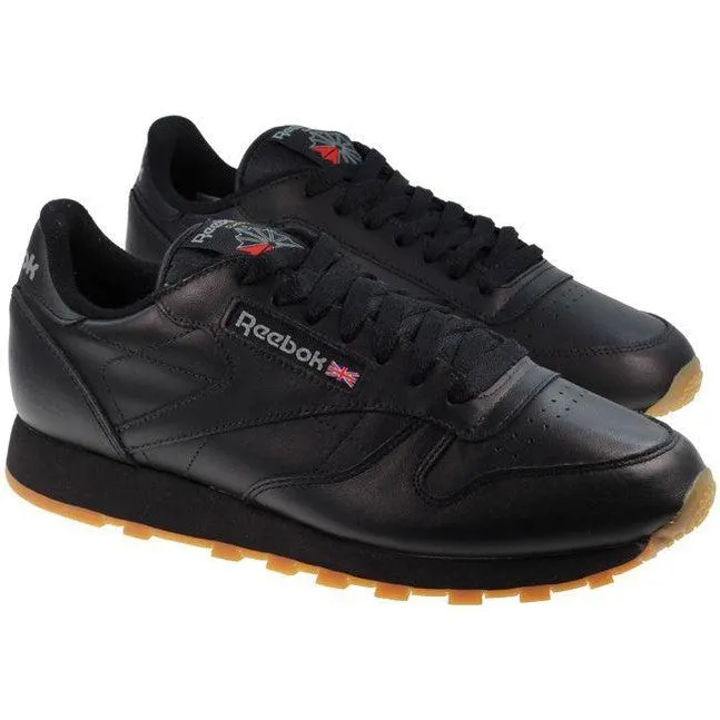 Reebok Trainers Mens Classic Leather Black Gum