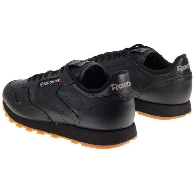 Reebok Trainers Mens Classic Leather Black Gum