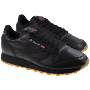 Reebok Trainers Mens Classic Leather Black Gum