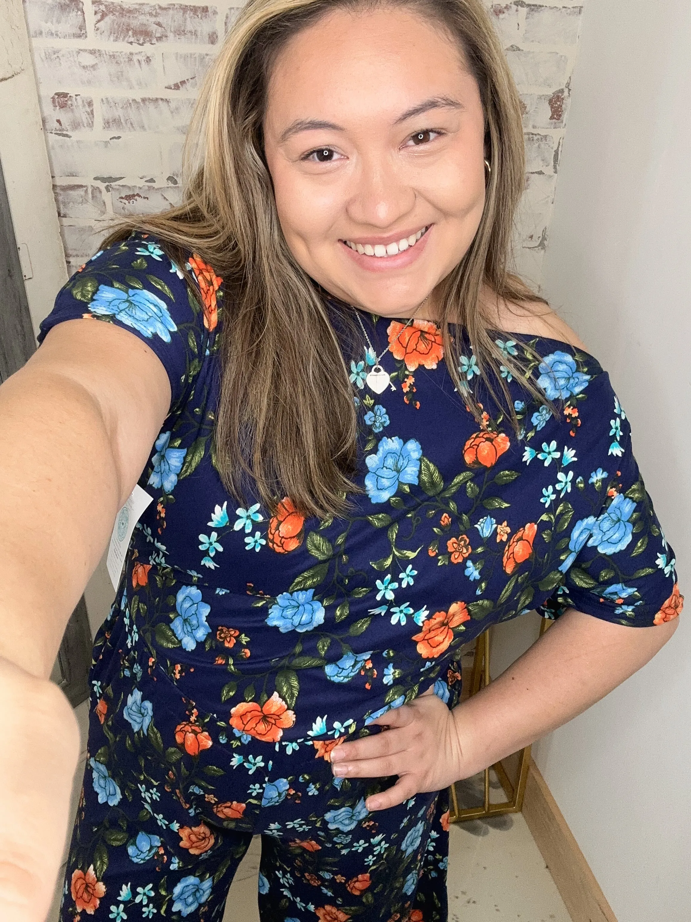 Reversible Twist Top Jumpsuit in Navy Floral