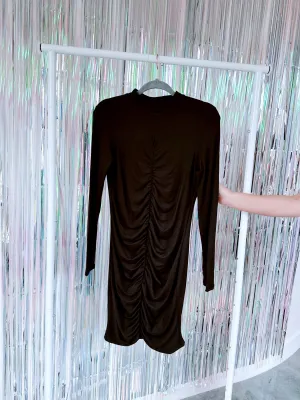 Reyna Ruched Body Con Dress - Black