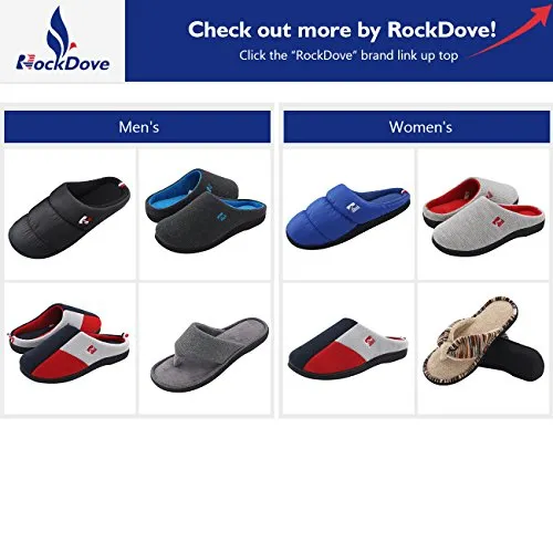 RockDove Men's Two-Tone Memory Foam House Slippers Waffle Texture Warm Indoor Slip On Clogs for Home & Lounging (13-14 D(M) US, Dark Gray)