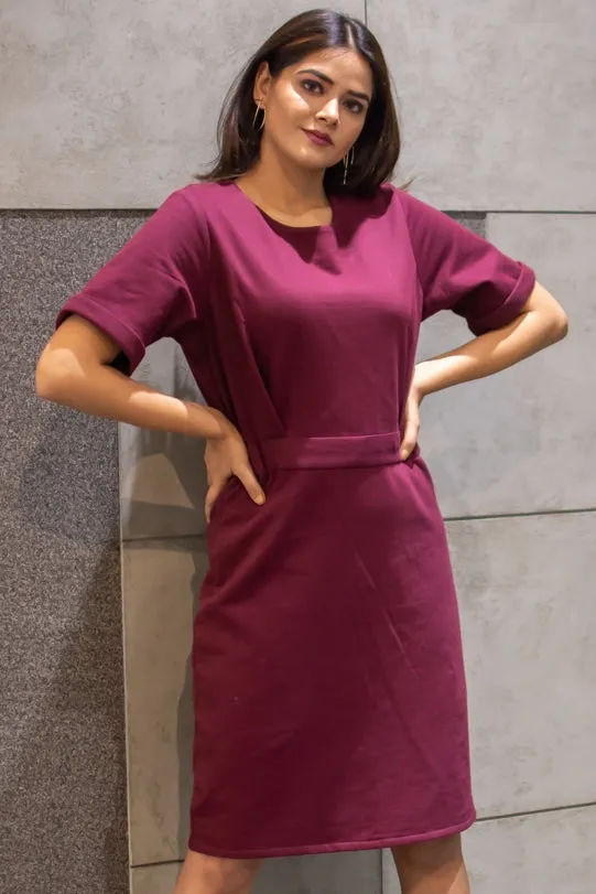 Ruby Maroon Warm Dress