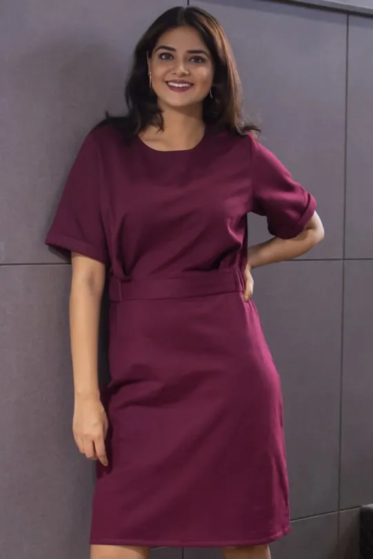 Ruby Maroon Warm Dress