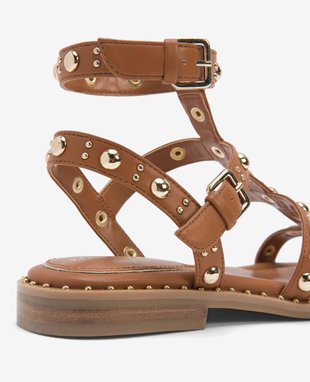 Ruby Studded Gladiator Flat Sandal
