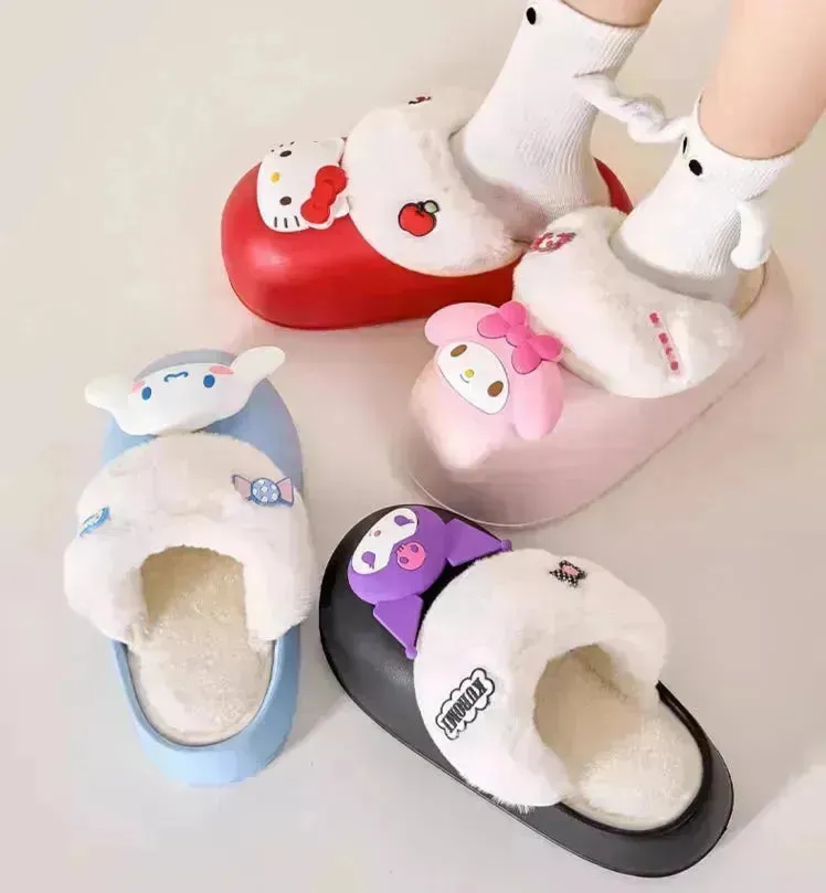 Sanrio Plush Thick-soled Slippers