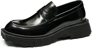 Santimon Mens Loafers Slip On Formal Dress Patent Leathe Penny Loafers Fashion Prom Wedding Business Casual Mocasines Thick Sole Walking Shoes for Men