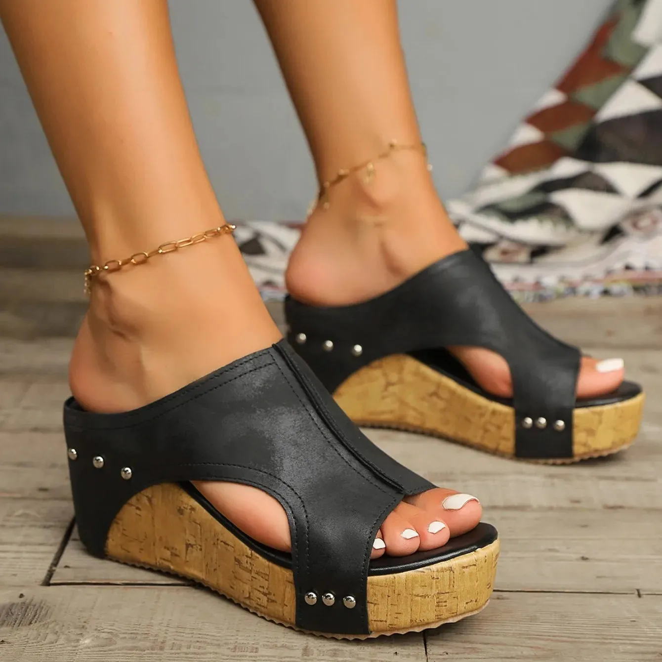 Savannah Cork Wedges