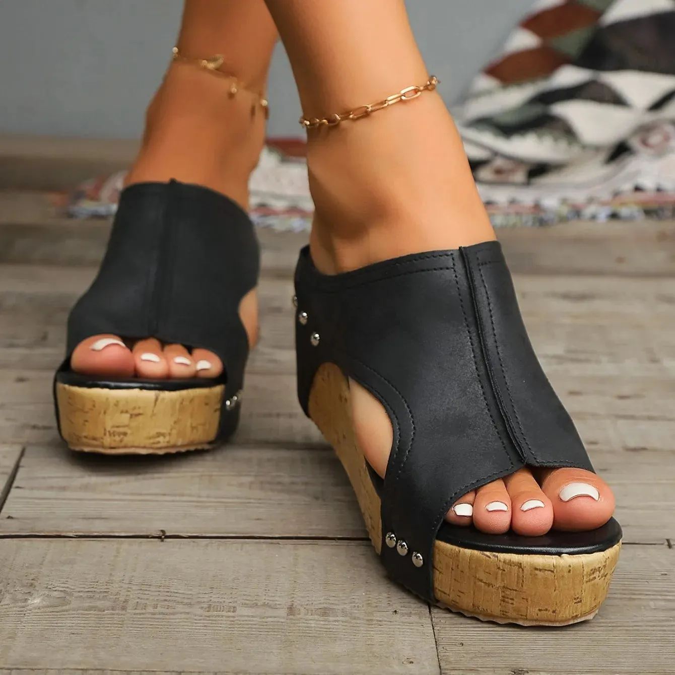 Savannah Cork Wedges