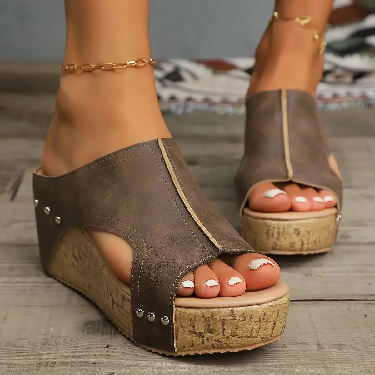 Savannah Cork Wedges