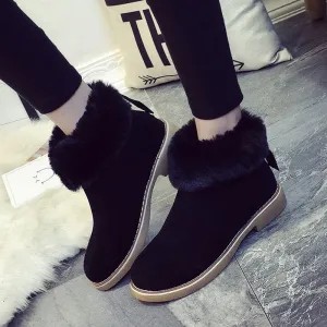 Scrub Faux Fur Warm Velvet Flat Ankle Snow Boots