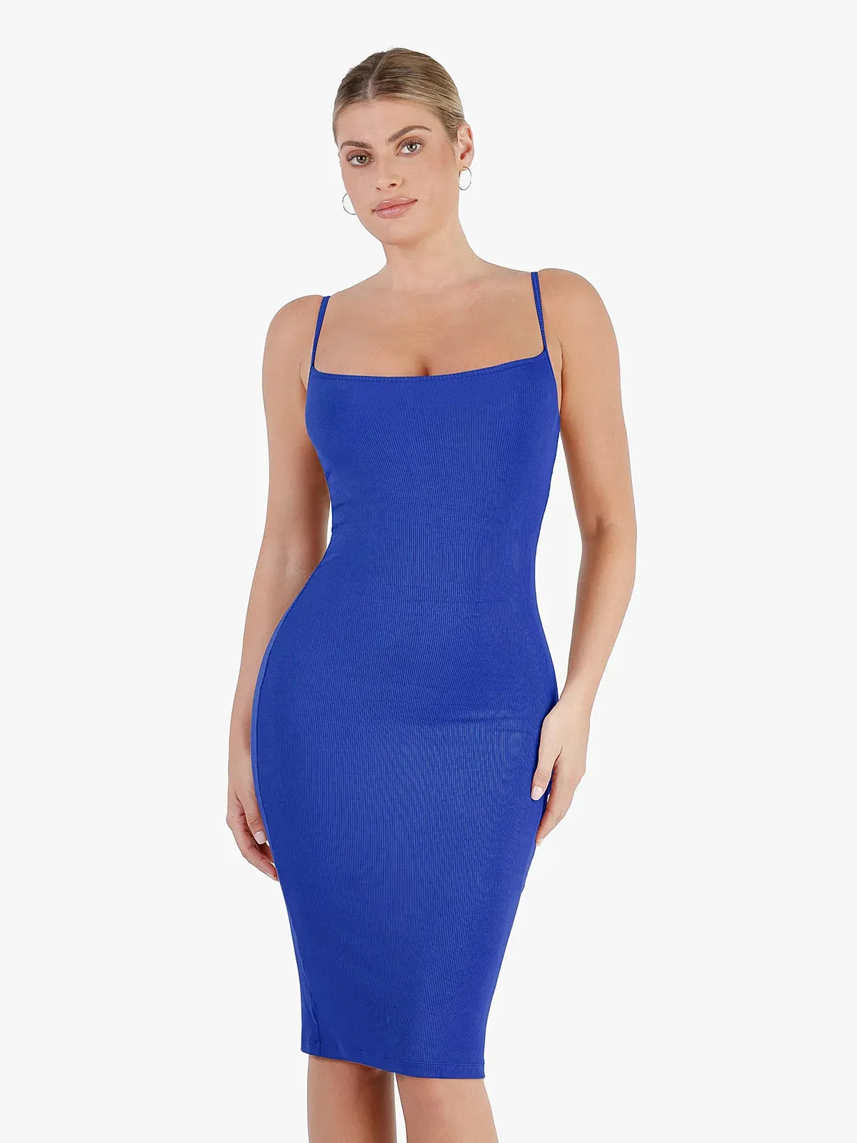 Shapewear Solid Modal Slimming Midi Slip Dress