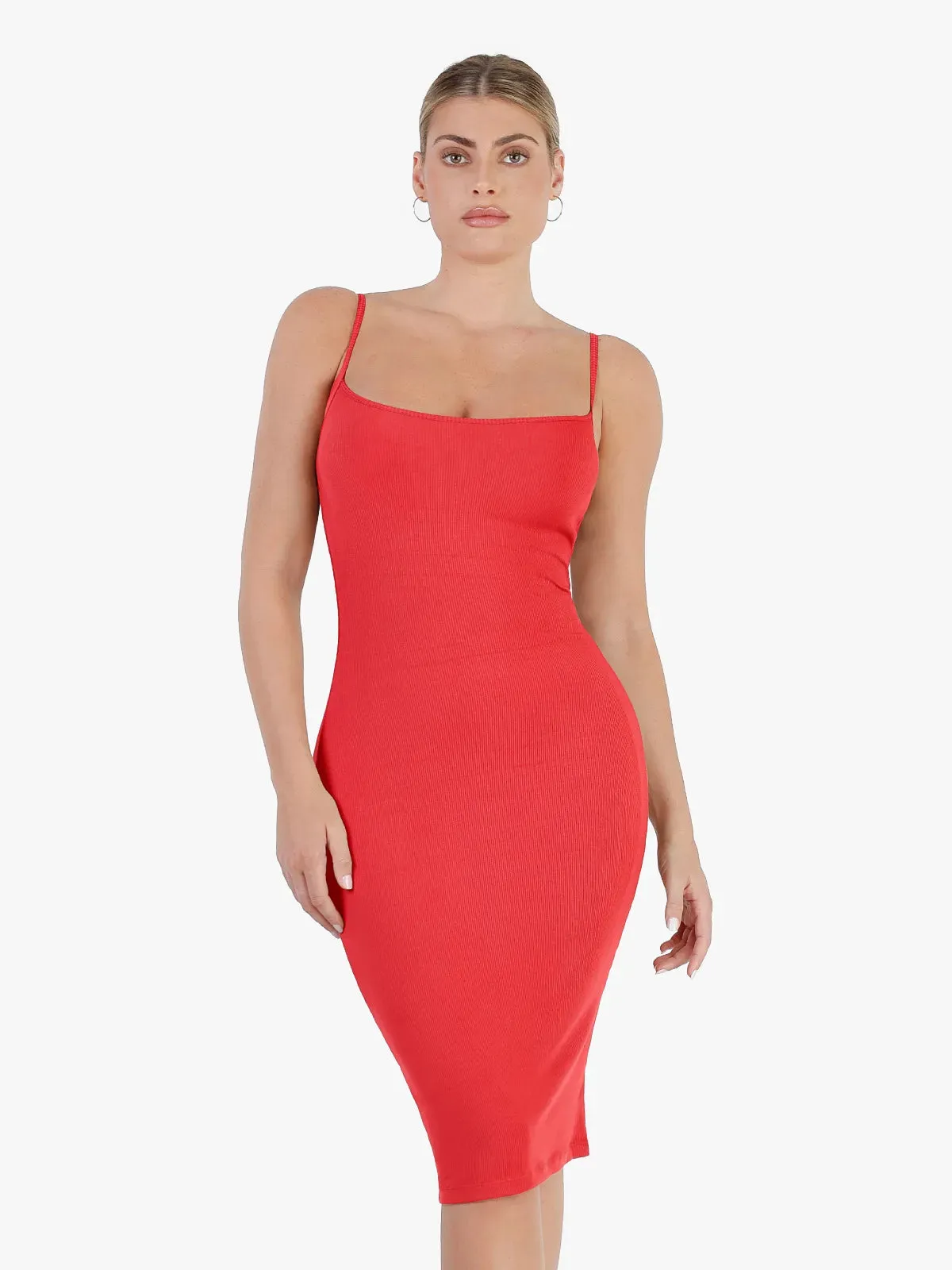 Shapewear Solid Modal Slimming Midi Slip Dress