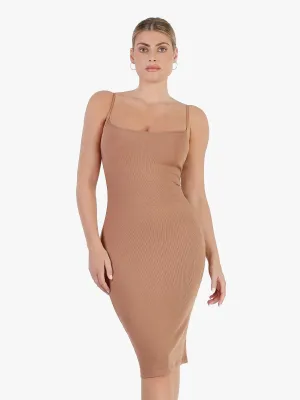 Shapewear Solid Modal Slimming Midi Slip Dress