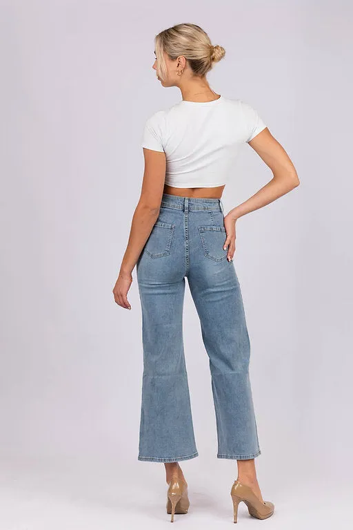 Shayne Flare Wide Leg Jean - Blue Wash