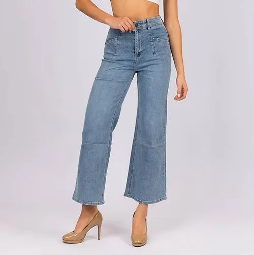 Shayne Flare Wide Leg Jean - Blue Wash