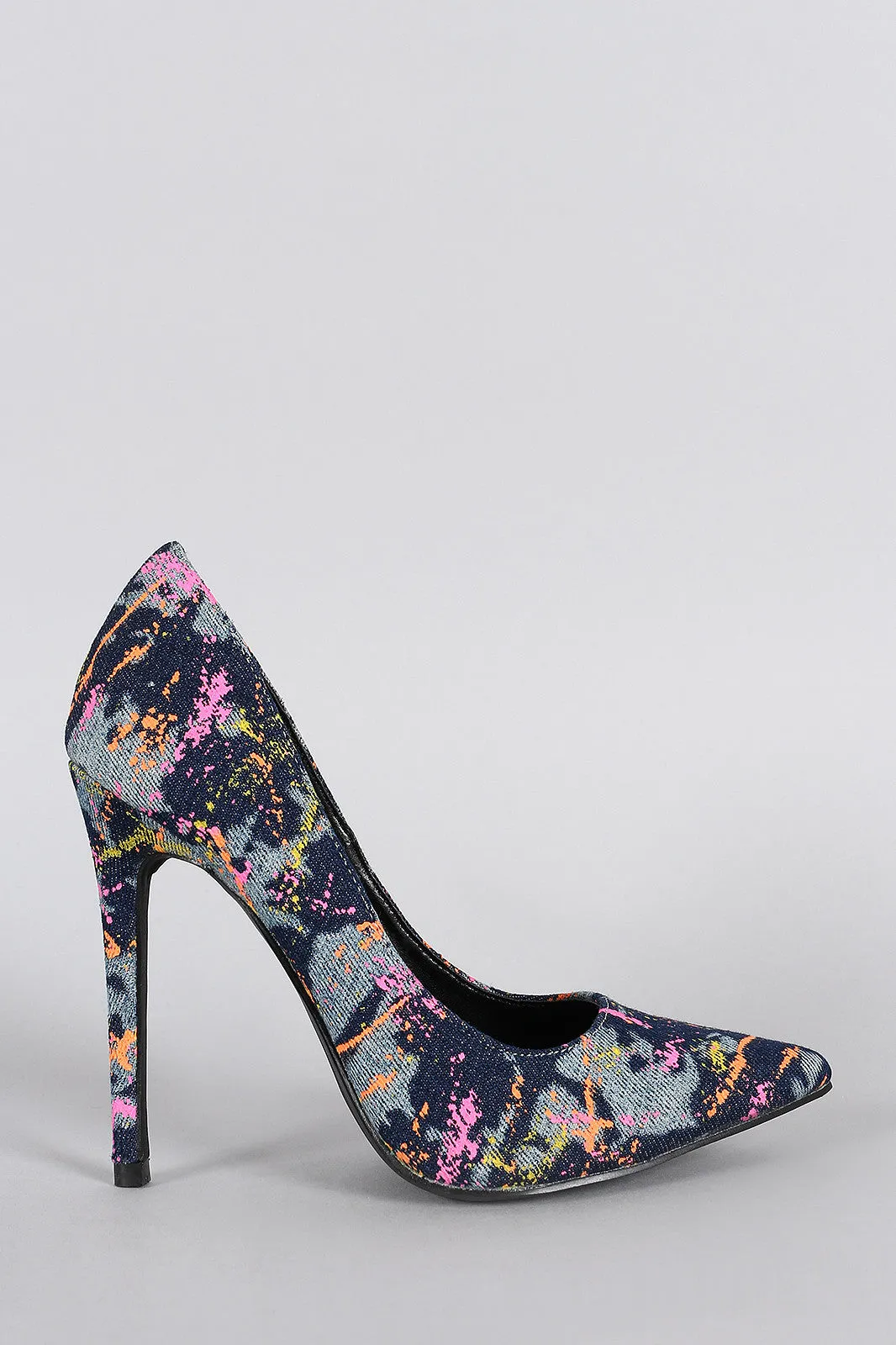 Shoe Republic LA Denim Paint Pointy Toe Pump