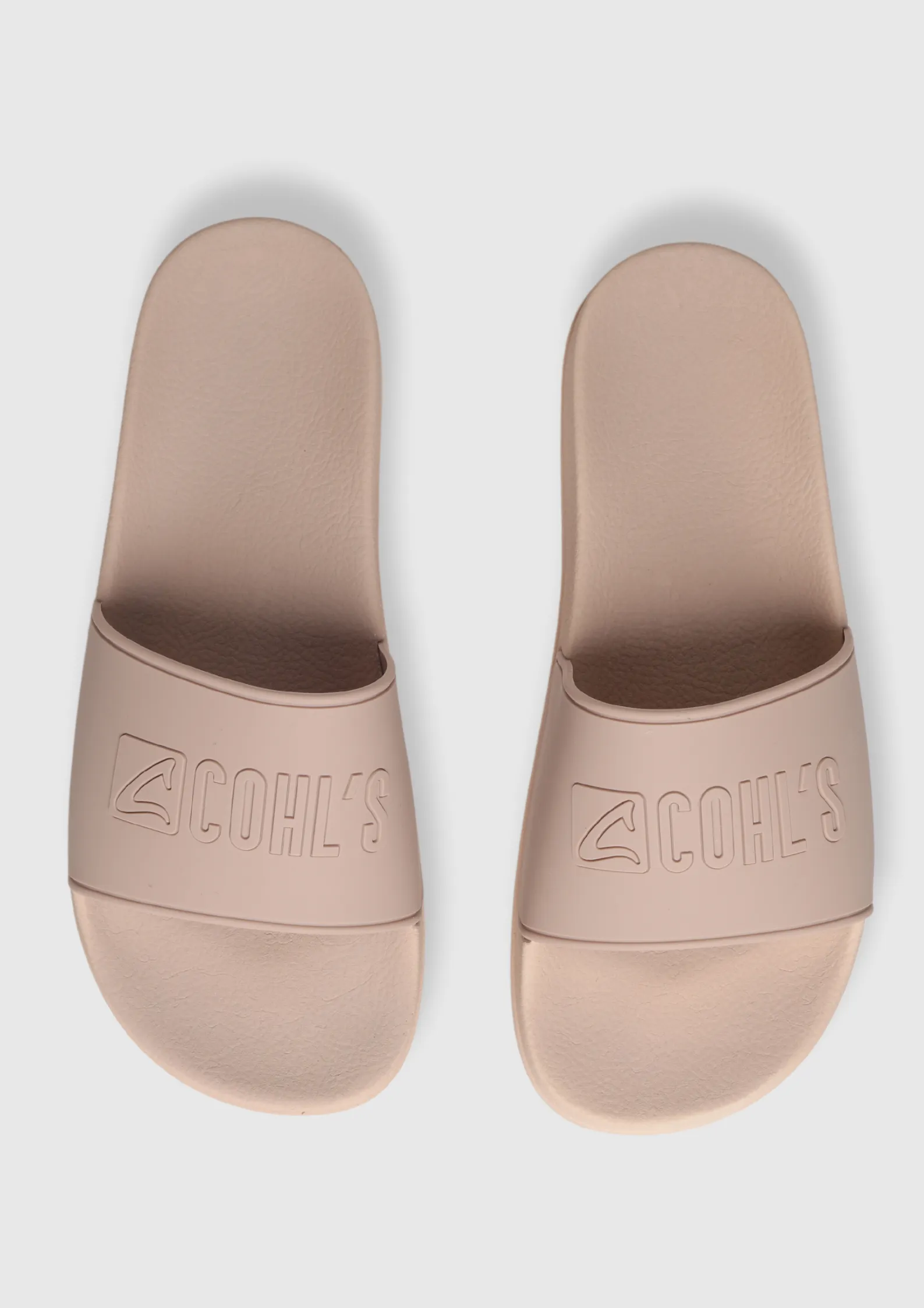 Slide Flat Rubber Sandals in Nude