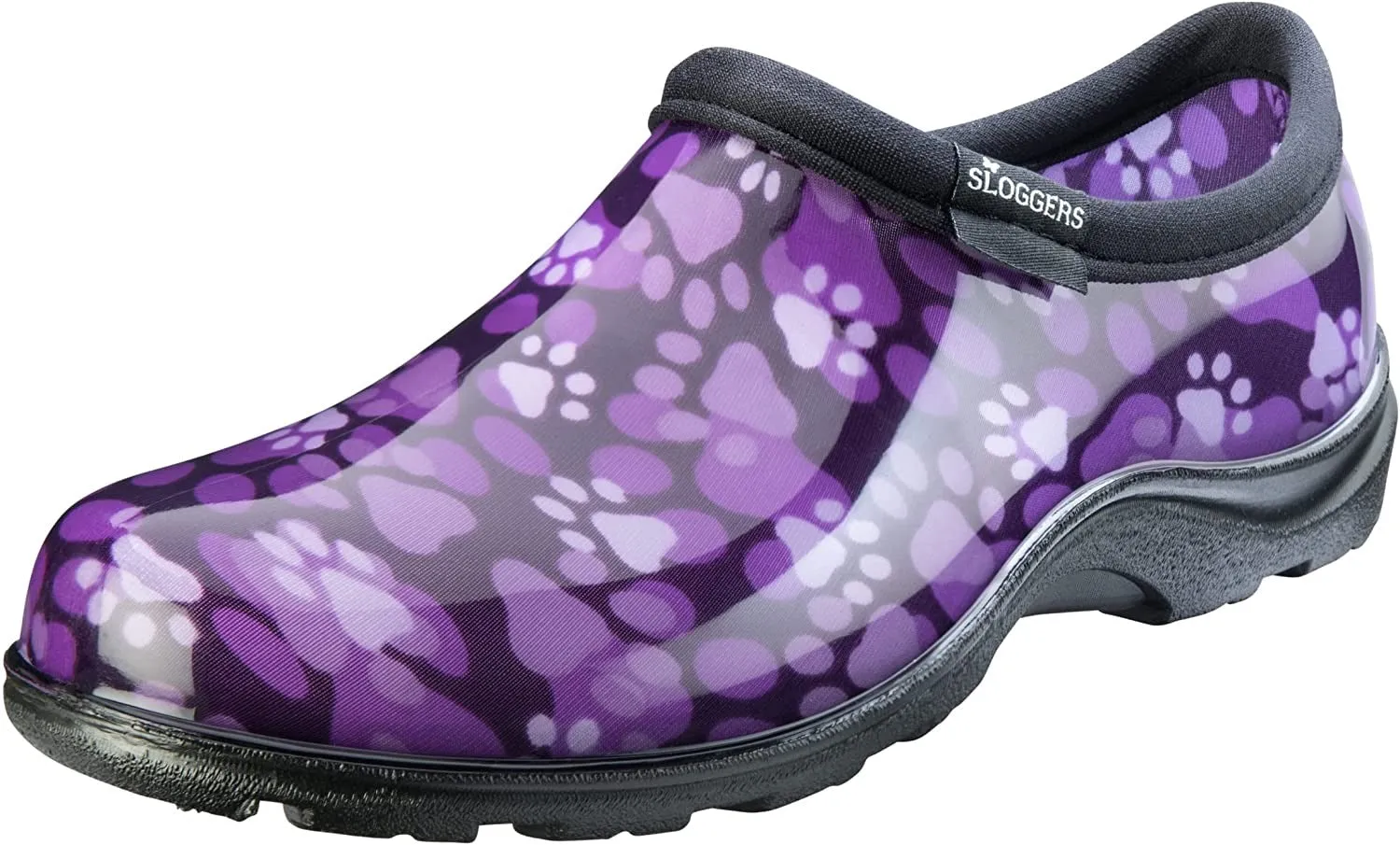 Sloggers Women's Waterproof Rain and Garden Shoe with Comfort Insole, Purple Paw Print, Size 7, Style 5114QP07