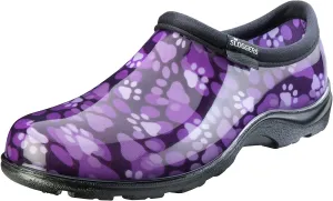 Sloggers Women's Waterproof Rain and Garden Shoe with Comfort Insole, Purple Paw Print, Size 7, Style 5114QP07