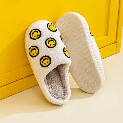 Smiley Face Slippers in Yellow Smile Mix