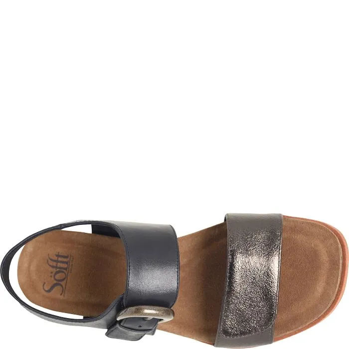 Sofft Women's Peggie Sandal - Black/Dark Pewter