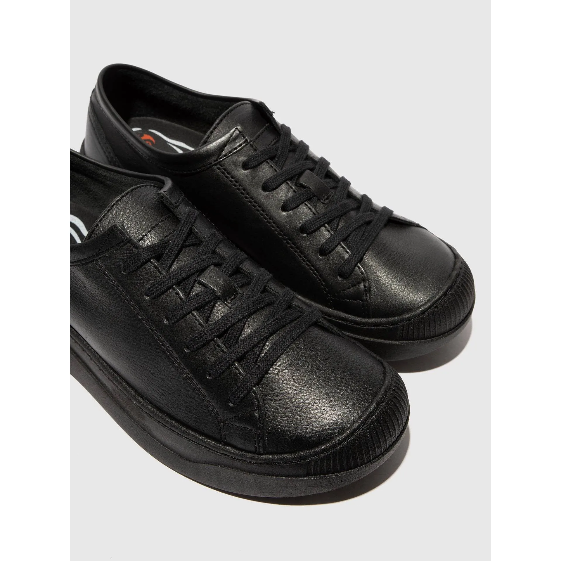 Softinos APUR771SOF Ladies Black Lace Up Trainers