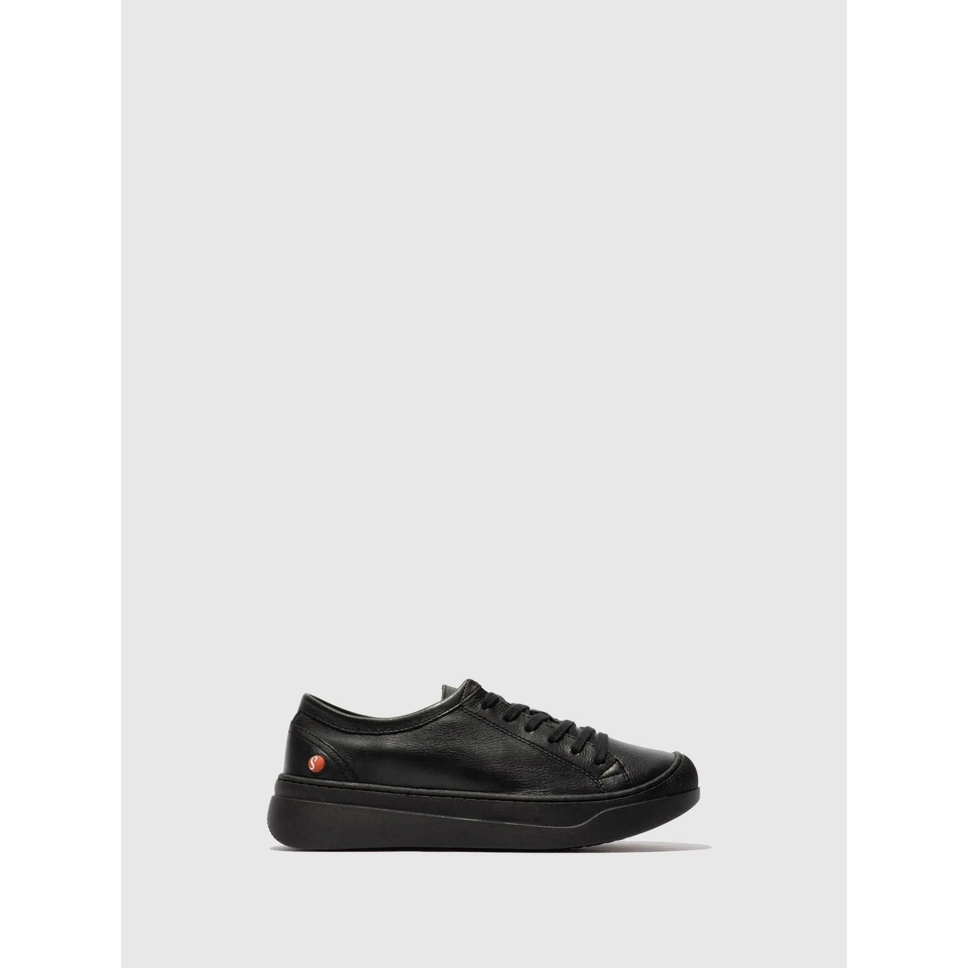 Softinos APUR771SOF Ladies Black Lace Up Trainers