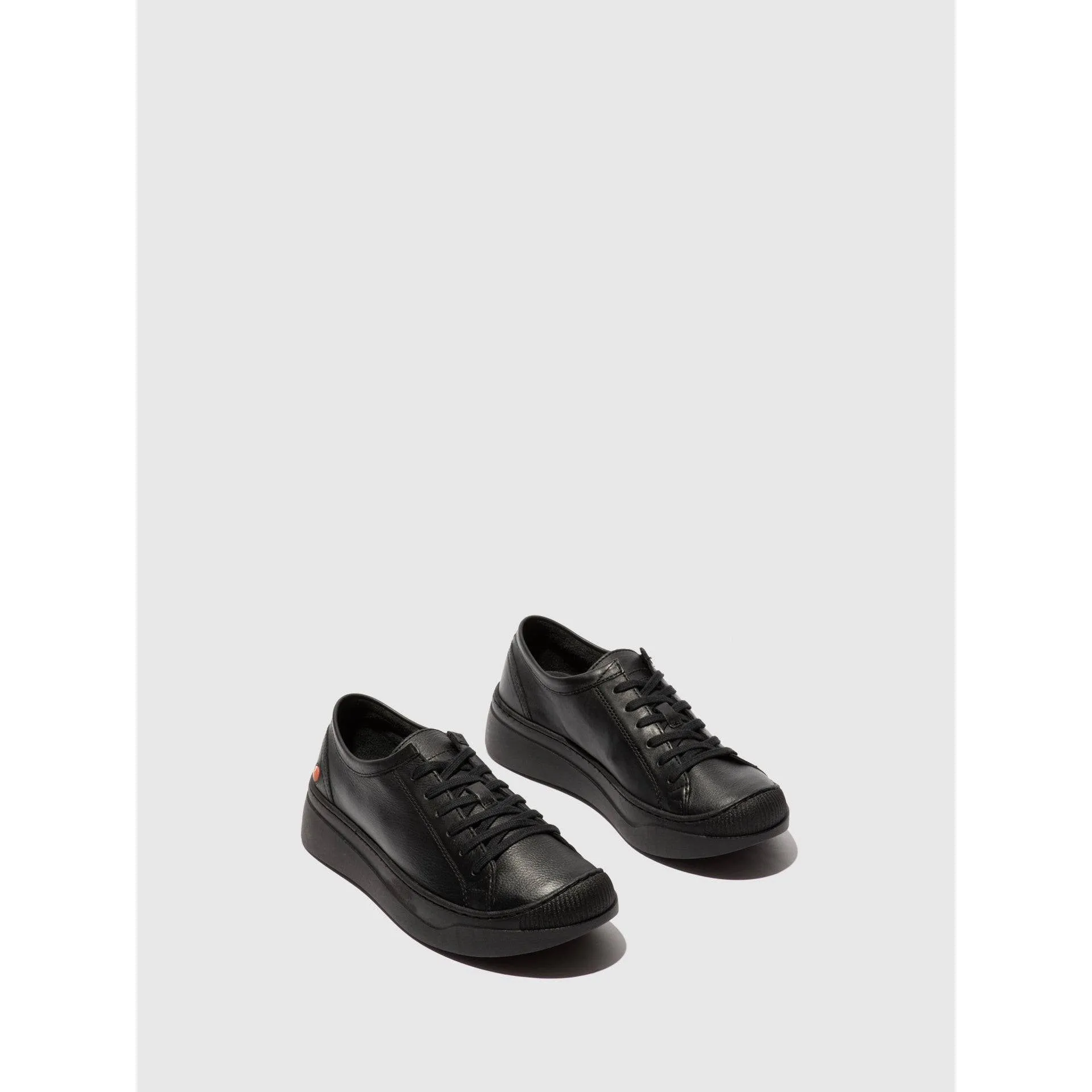 Softinos APUR771SOF Ladies Black Lace Up Trainers