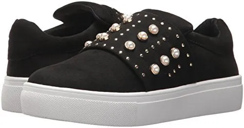 STEVEN by Steve Madden Women's Deylin Sneaker, Black, 7.5 Medium US